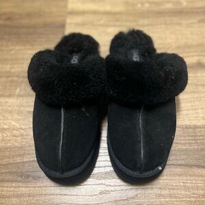 Ugg Black Fur-Lined Slippers